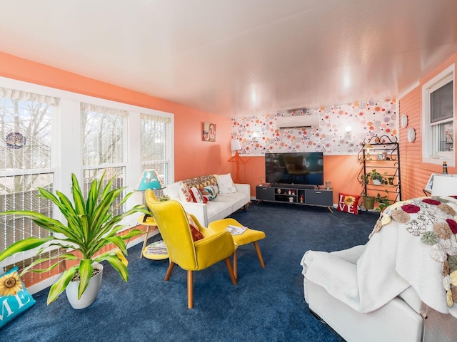 living room featuring carpet flooring