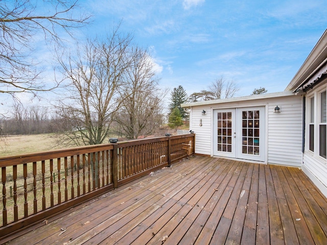 deck with french doors