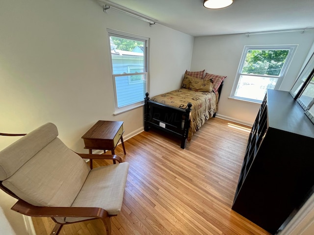 bedroom featuring light hardwood / wood-style floors