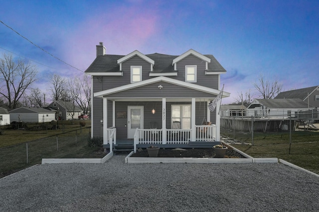 view of front of house with a porch