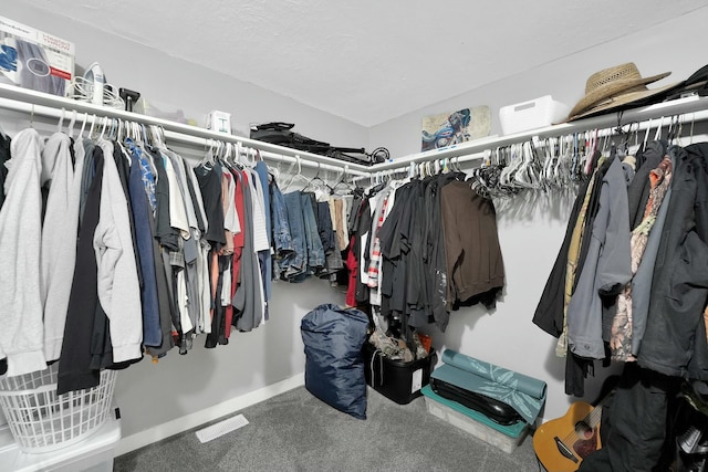 spacious closet with carpet flooring