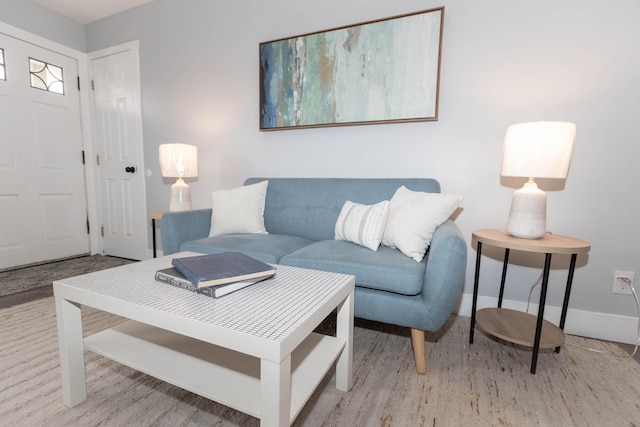 living room featuring light hardwood / wood-style flooring