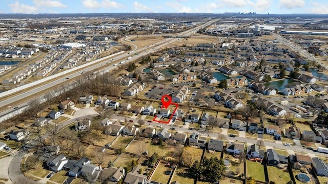 bird's eye view featuring a residential view