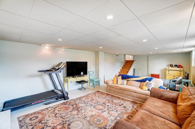 interior space featuring a paneled ceiling