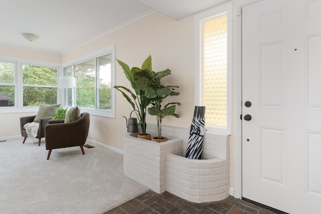 interior space with ornamental molding