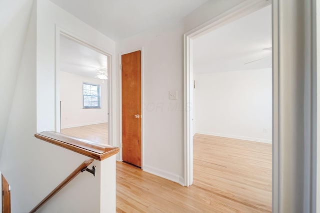 hall featuring light hardwood / wood-style flooring