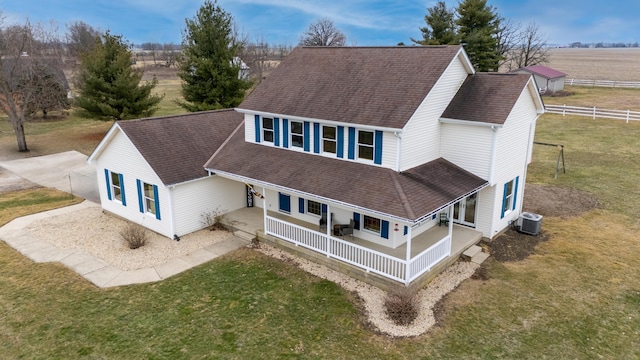 drone / aerial view featuring a rural view