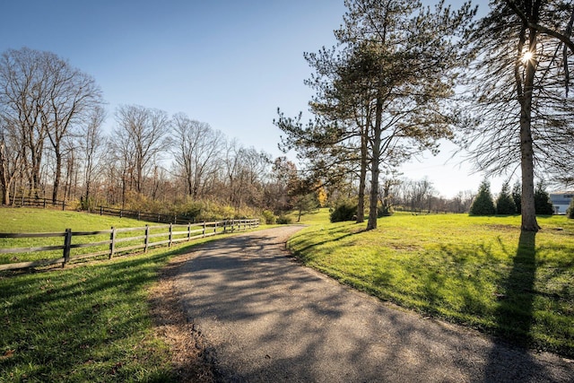 view of street featuring a rural view