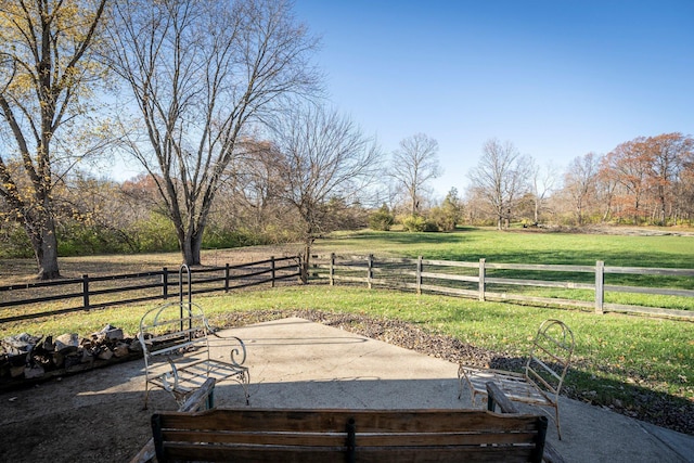 view of patio featuring a rural view