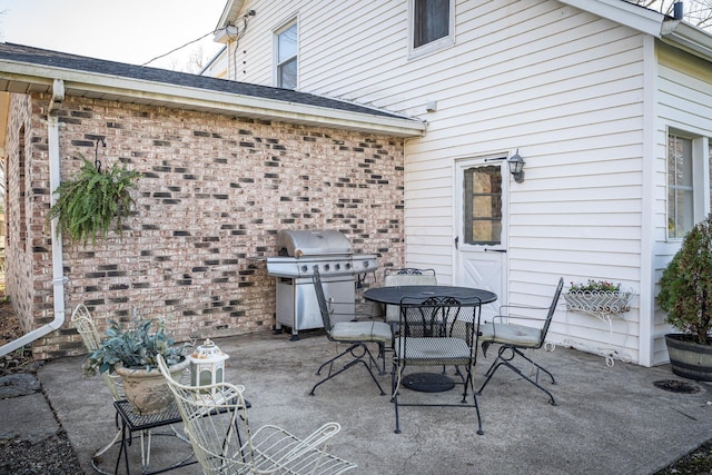 view of patio with area for grilling