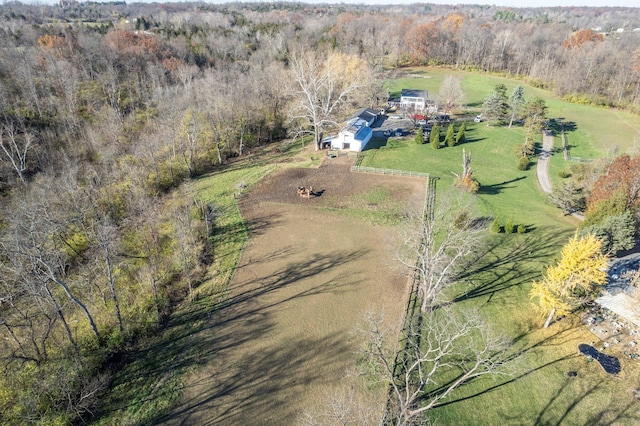 aerial view with a rural view