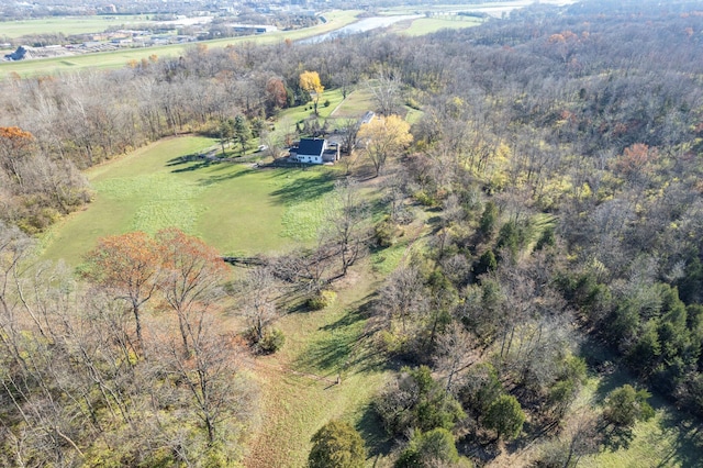 aerial view featuring a rural view