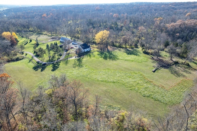 bird's eye view with a rural view