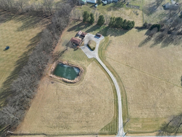 aerial view featuring a rural view