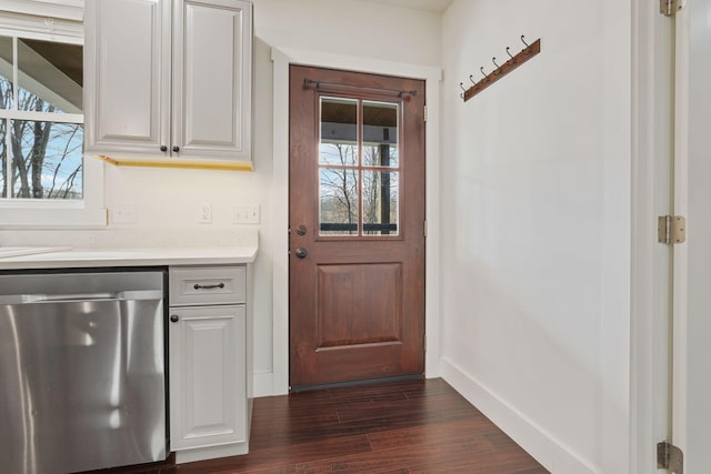 interior space featuring dark wood-type flooring and a wealth of natural light