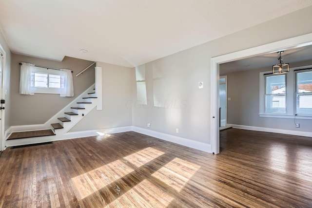 interior space featuring dark hardwood / wood-style flooring