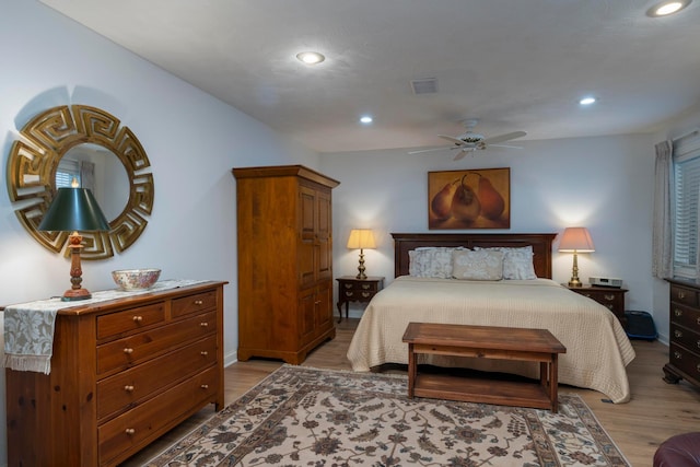 bedroom with light wood-type flooring