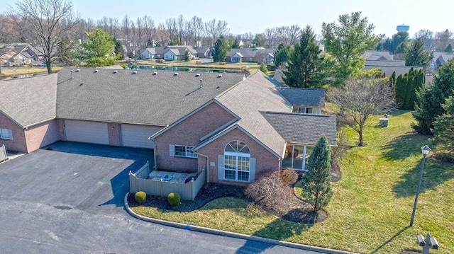 drone / aerial view with a residential view