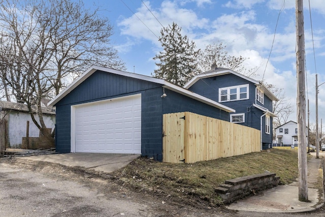 view of garage