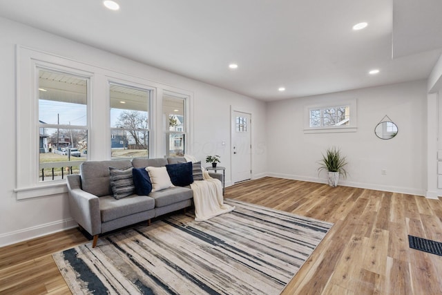 living room featuring hardwood / wood-style flooring