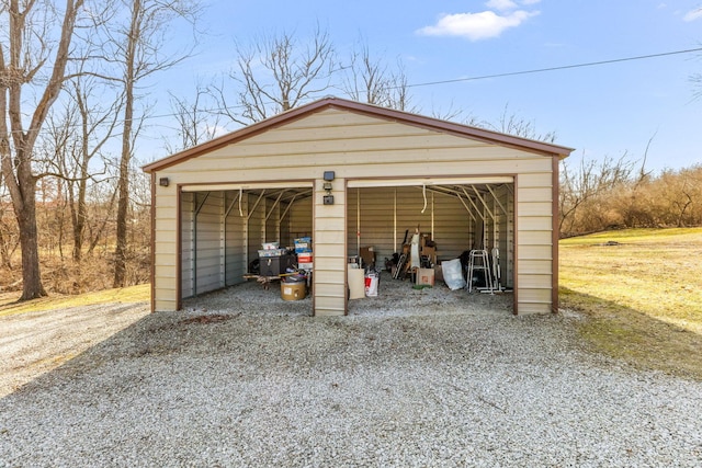 view of garage