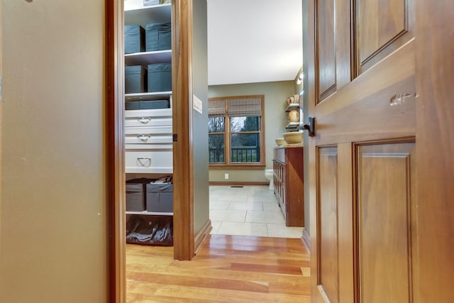 interior space featuring light wood-type flooring