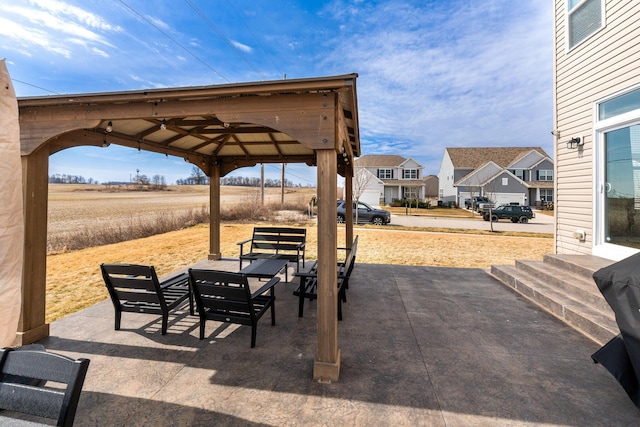 view of patio / terrace with a gazebo