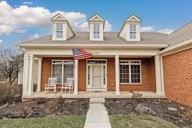 view of front facade featuring covered porch