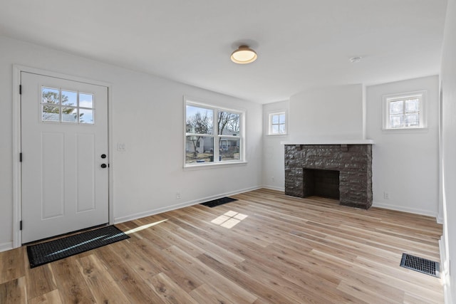 foyer featuring light wood-type flooring