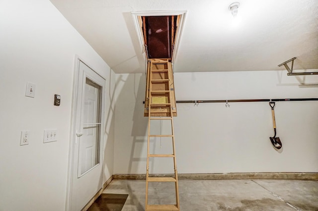 interior space featuring concrete floors