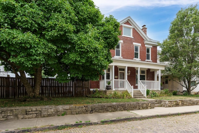 view of front of property with a porch