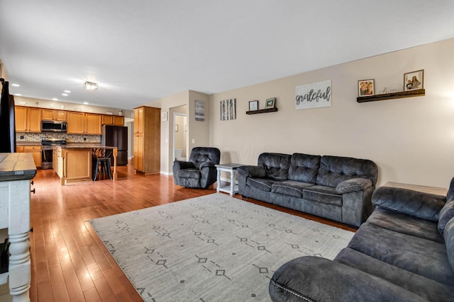 living room featuring light hardwood / wood-style floors