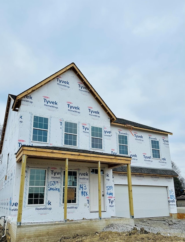 property under construction with a garage