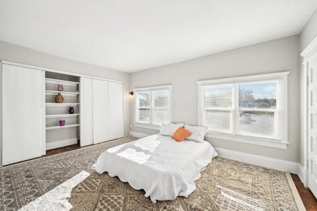 bedroom featuring two closets