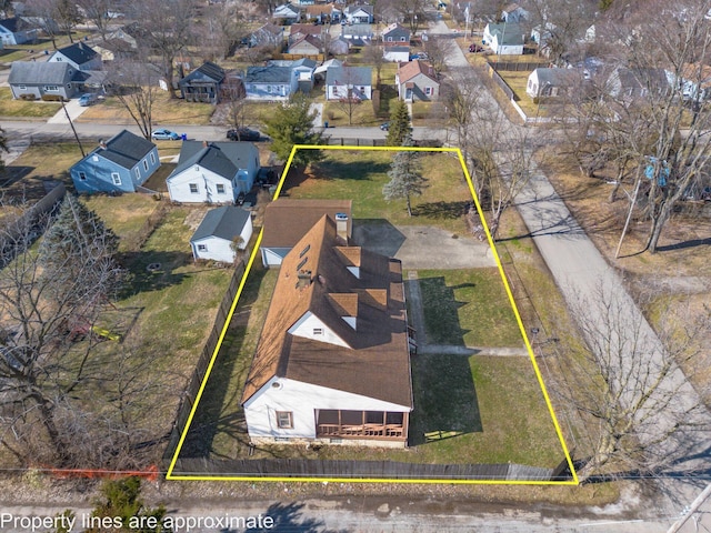 birds eye view of property featuring a residential view