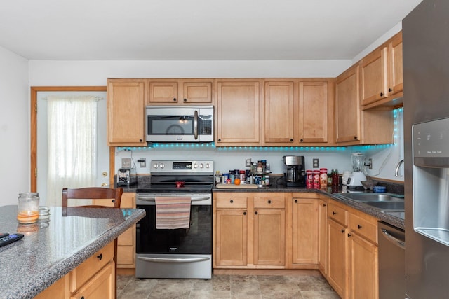 kitchen featuring stainless steel appliances and sink