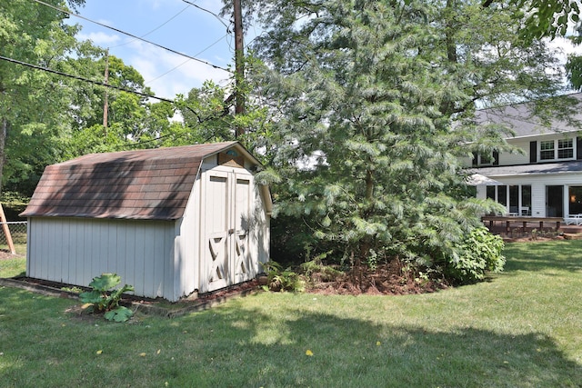 view of shed