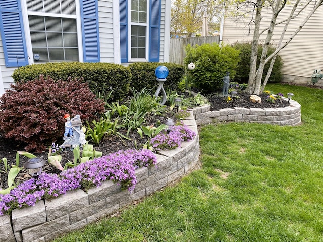 view of yard with fence