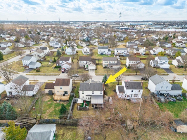 aerial view featuring a residential view