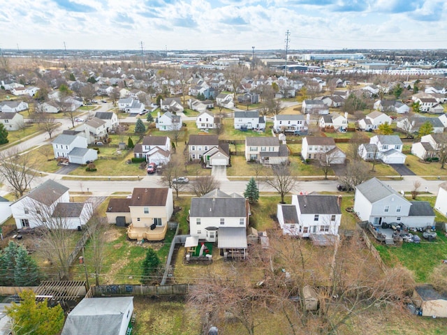 drone / aerial view with a residential view