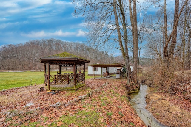 view of yard featuring a gazebo