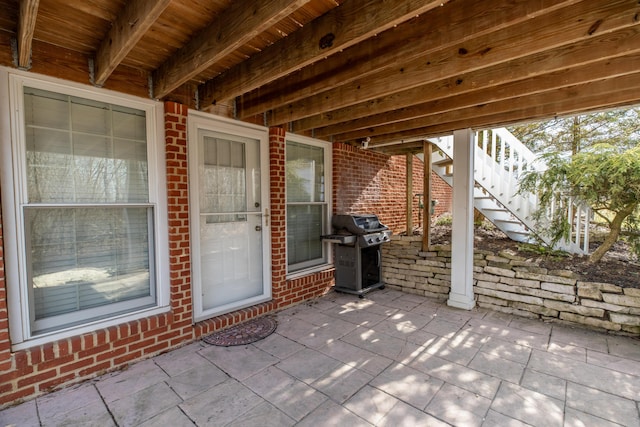 view of patio featuring grilling area