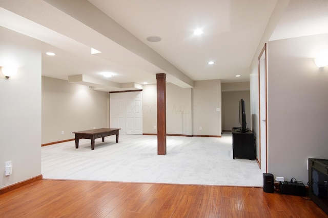 6268 Bellow Valley Dr, Dublin, OH 43016 - interior space featuring baseboards, light carpet, and light wood finished floors