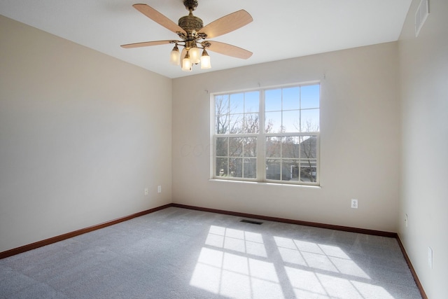 6268 Bellow Valley Dr, Dublin, OH 43016 - unfurnished room featuring a ceiling fan, carpet, baseboards, and visible vents