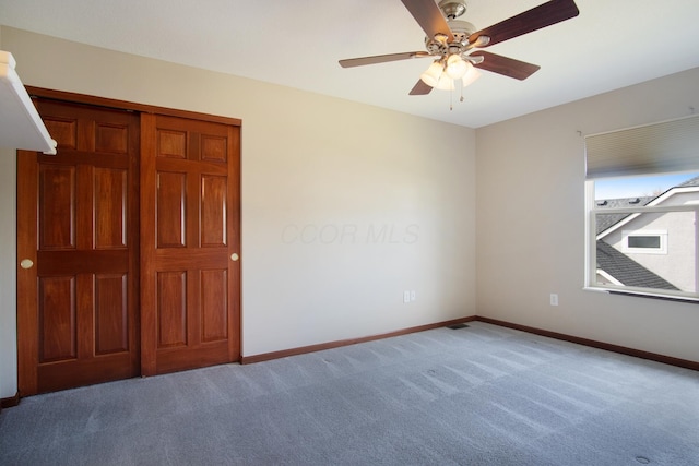 6268 Bellow Valley Dr, Dublin, OH 43016 - unfurnished bedroom featuring carpet flooring, a ceiling fan, and baseboards
