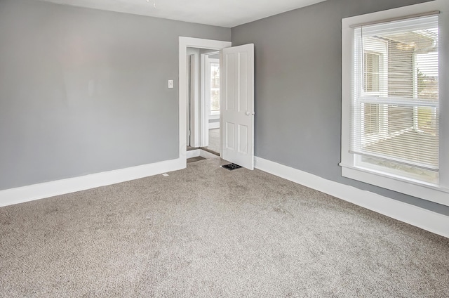 empty room with carpet floors and a wealth of natural light