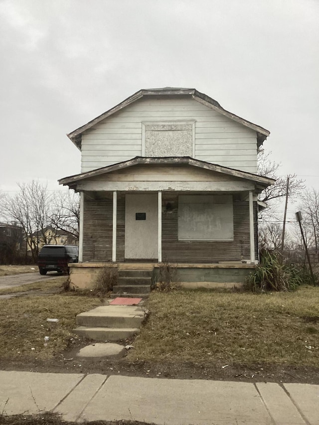 view of front of property with covered porch