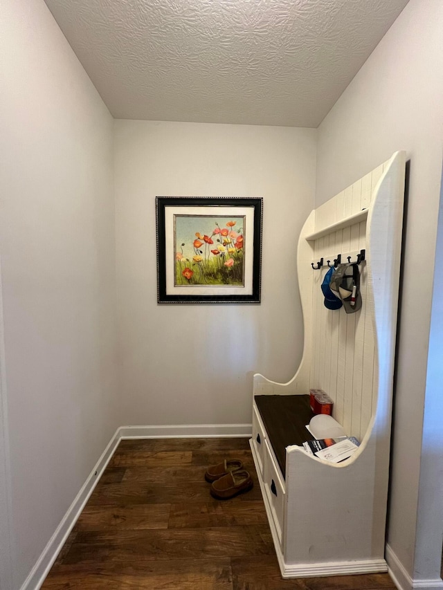 4021 County Road 124, Cardington, OH 43315 - mudroom with dark wood-style flooring, baseboards, and a textured ceiling
