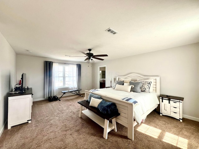 4021 County Road 124, Cardington, OH 43315 - carpeted bedroom featuring baseboards, ceiling fan, and visible vents