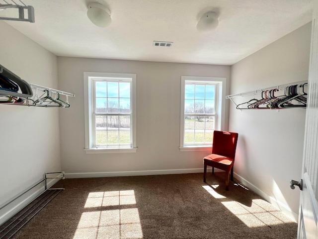 4021 County Road 124, Cardington, OH 43315 - living area with carpet floors, baseboards, a baseboard heating unit, and visible vents